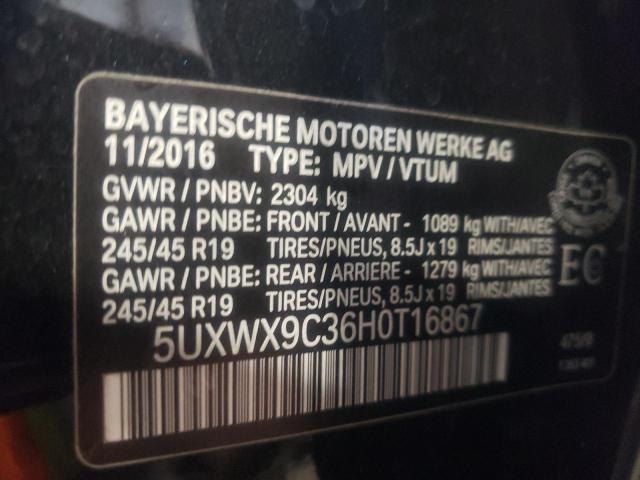 5UXWX9C36H0T16867 - 2017 BMW X3 XDRIVE28I BLACK photo 14