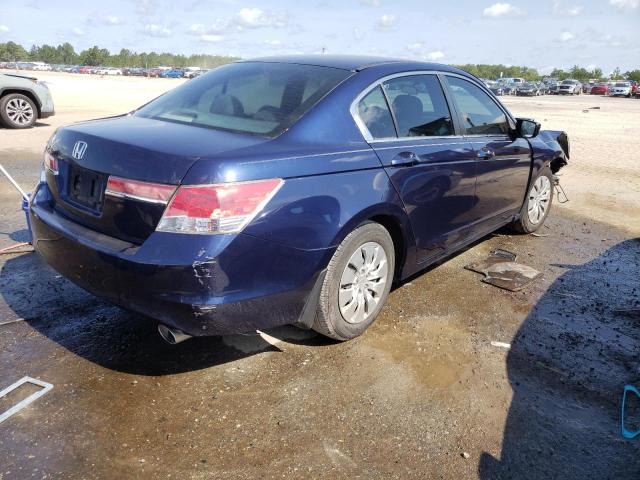 1HGCP2F37CA051601 - 2012 HONDA ACCORD LX BLUE photo 4