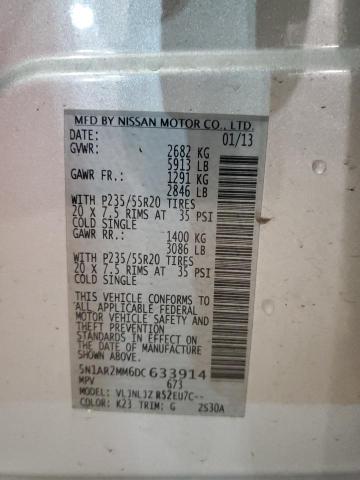 5N1AR2MM6DC633914 - 2013 NISSAN PATHFINDER S SILVER photo 12