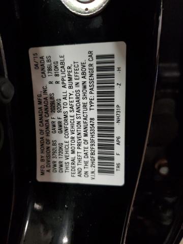 2HGFB2F93FH535478 - 2015 HONDA CIVIC EXL შავი ფოტო 13