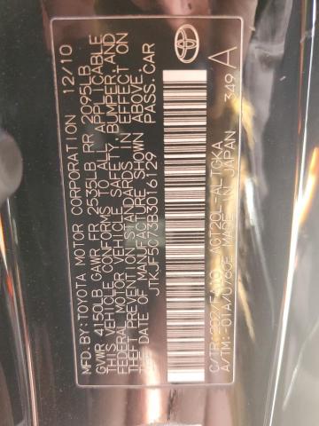 JTKJF5C73B3016129 - 2011 TOYOTA SCION TC 黑色 照片 12