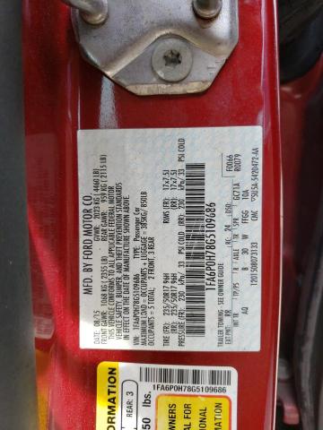 1FA6P0H78G5109686 - 2016 FORD FUSION SE RED photo 12