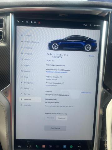 5YJSA1E29GF150299 - 2016 TESLA MODEL S 蓝色 照片 9