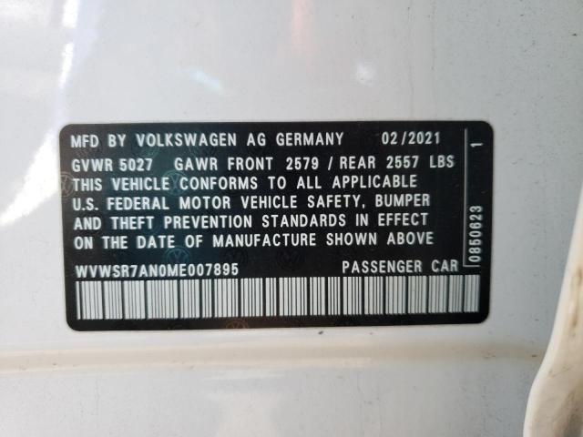 WVWSR7AN0ME007895 - 2021 VOLKSWAGEN ARTEON SEL R-LINE WHITE photo 12