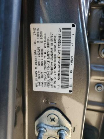 1HGCM56897A205155 - 2007 HONDA ACCORD EX GRAY photo 12