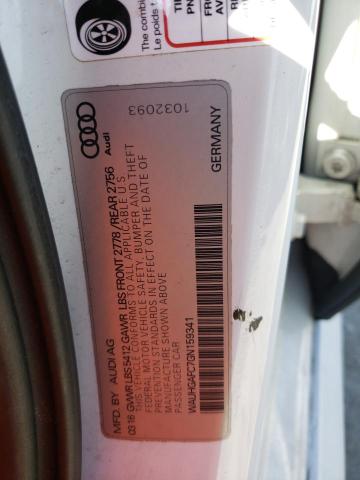 WAUHGAFC7GN159341 - 2016 AUDI A6 PRESTIGE WHITE photo 12