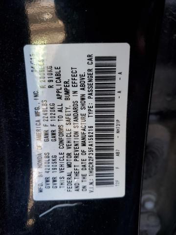 1HGCR2F35FA156216 - 2015 HONDA ACCORD LX BLACK photo 12