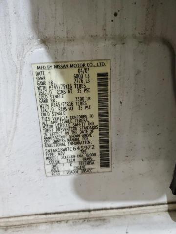 5N1AR18W07C645972 - 2007 NISSAN PATHFINDER LE 白色 照片 14