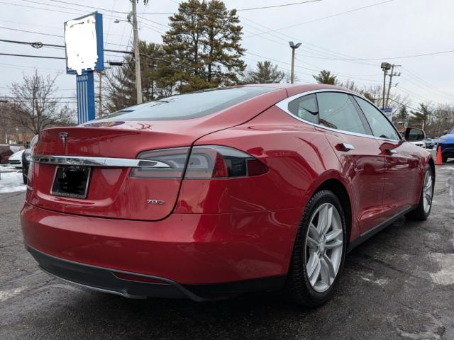5YJSA1E29FF109668 - 2015 TESLA MODEL S RED photo 4