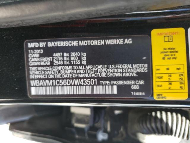 WBAVM1C56DVW43501 - 2013 BMW X1 SDRIVE28I BLACK photo 13