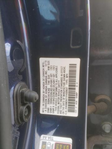 2HKRM3H71FH509637 - 2015 HONDA CR-V EXL BLUE photo 13