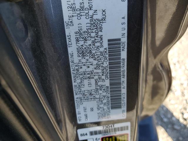 5TFUU4EN6BX012990 - 2011 TOYOTA TACOMA ACCESS CAB Сұр фото 12