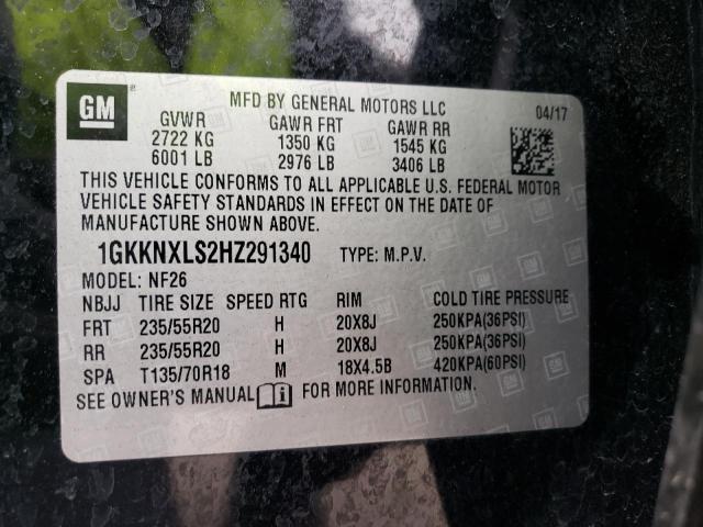 1GKKNXLS2HZ291340 - 2017 GMC ACADIA DENALI BLACK photo 13