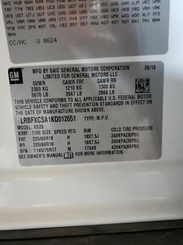 LRBFXCSA1KD012651 - 2019 BUICK ENVISION ESSENCE Ağ foto 13