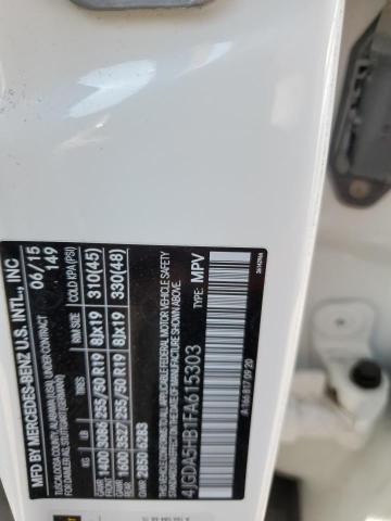 4JGDA5HB1FA615303 - 2015 MERCEDES-BENZ ML 350 4MATIC WHITE photo 13