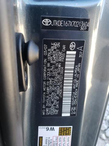 JTKDE167X70213604 - 2007 TOYOTA SCION TC გრაფიტი ფოტო 12