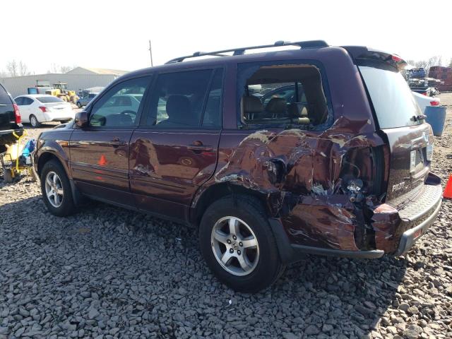 5FNYF18697B016645 - 2007 HONDA PILOT EXL BURGUNDY photo 2