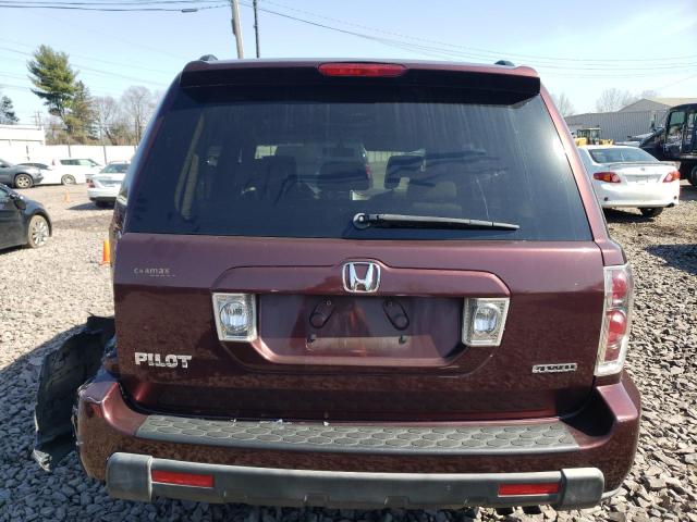 5FNYF18697B016645 - 2007 HONDA PILOT EXL BURGUNDY photo 6