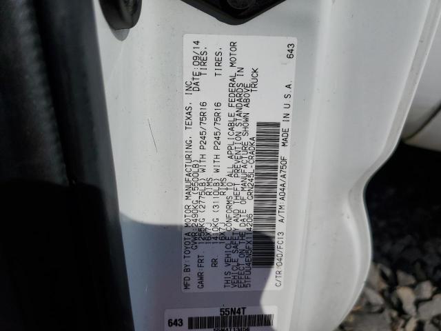 5TFUU4EN5FX114206 - 2015 TOYOTA TACOMA ACCESS CAB Ақ фото 12