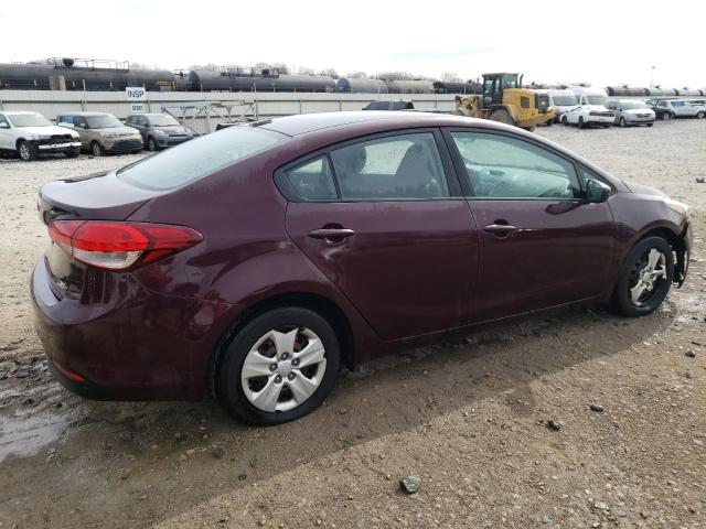 3KPFK4A72HE156616 - 2017 KIA FORTE LX BURGUNDY photo 3