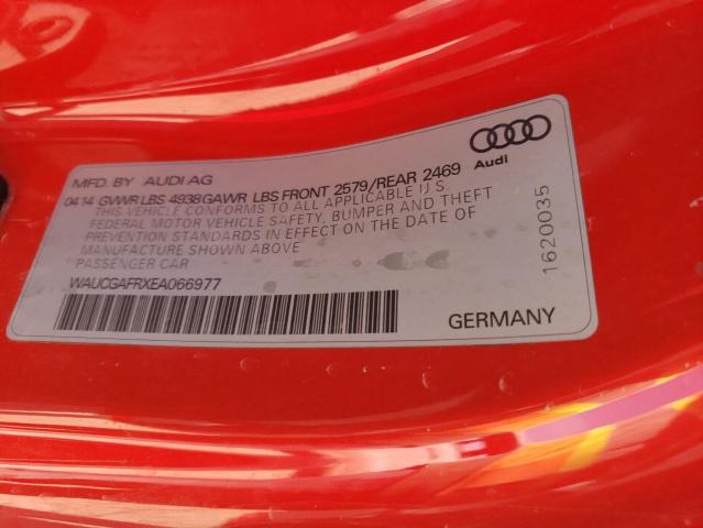 WAUCGAFRXEA066977 - 2014 AUDI S5 PREMIUM PLUS 红色 照片 12