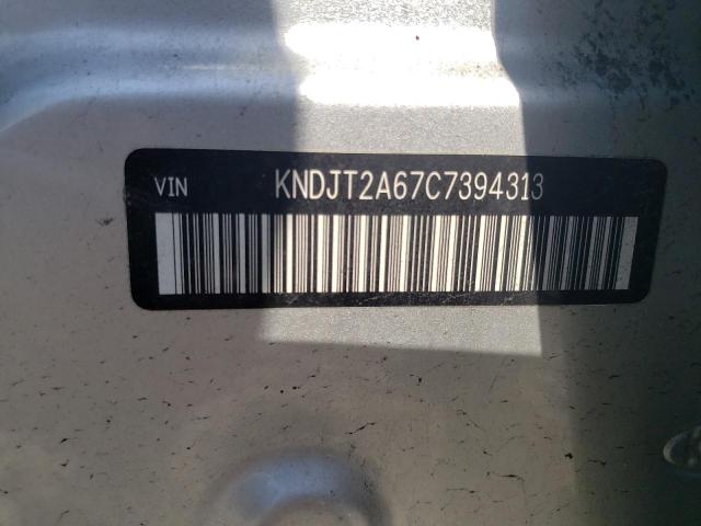 KNDJT2A67C7394313 - 2012 KIA SOUL + SILVER photo 13