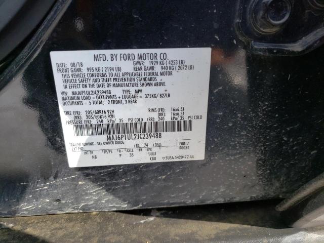 MAJ6P1UL2JC239488 - 2018 FORD ECOSPORT SE Czarny zdjęcie 13