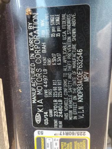 KNDPB3AC0E7632546 - 2014 KIA SPORTAGE BASE BLUE photo 12