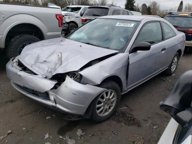 1HGEM22791L077659 - 2001 HONDA CIVIC HX SILVER photo 1