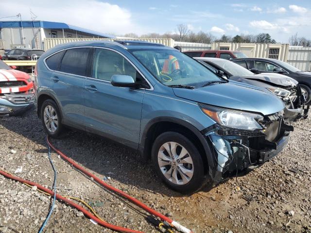 2HKRM3H77EH554435 - 2014 HONDA CR-V EXL TURQUOISE photo 4