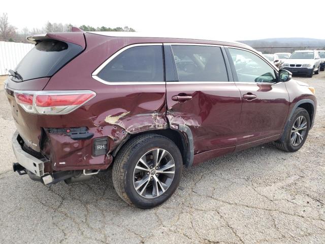 5TDJKRFH3GS298700 - 2016 TOYOTA HIGHLANDER XLE Շագանակագույն լուսանկար 3