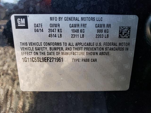 1G11C5SL9EF271961 - 2014 CHEVROLET MALIBU 1LT BLACK photo 12