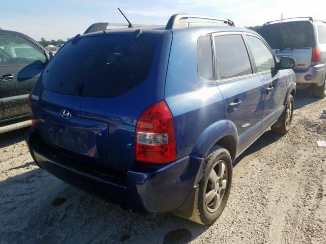 KM8JM12B07U565294 - 2007 HYUNDAI TUCSON GLS BLUE photo 4