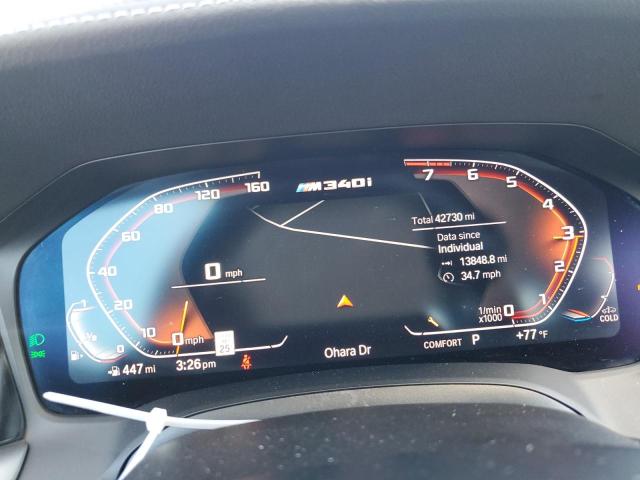 3MW5U7J04L8B44319 - 2020 BMW M340I GRAY photo 9