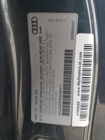 WAUCGAFR3FA055417 - 2015 AUDI S5 PREMIUM PLUS 灰色 照片 12