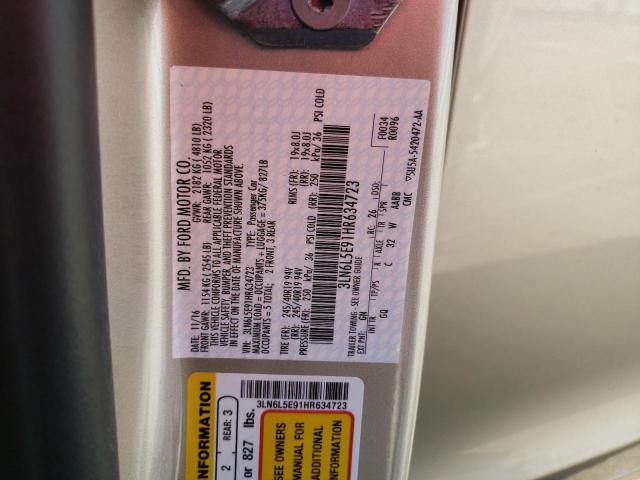 3LN6L5E91HR634723 - 2017 LINCOLN MKZ RESERVE ოქროსფერი ფოტო 12