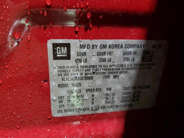 KL4CJASB7GB706809 - 2016 BUICK ENCORE RED photo 14