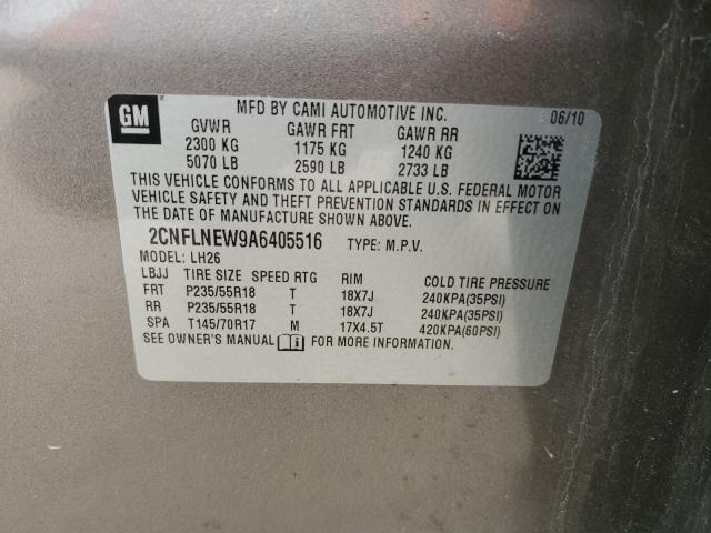 2CNFLNEW9A6405516 - 2010 CHEVROLET EQUINOX LT GRAY photo 12