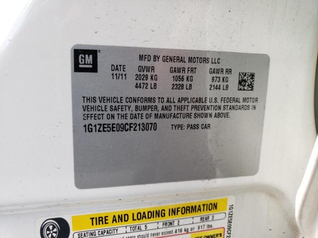 1G1ZE5E09CF213070 - 2012 CHEVROLET MALIBU LTZ თეთრი ფოტო 13