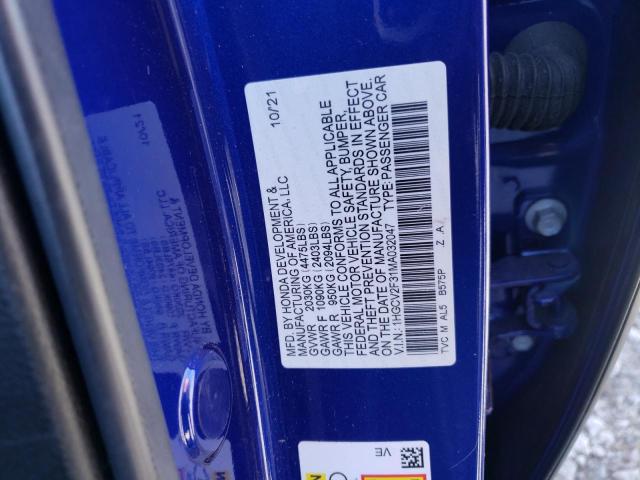 1HGCV2F31MA032047 - 2021 HONDA ACCORD SPORT BLUE photo 13