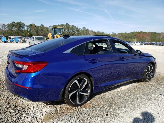 1HGCV2F31MA032047 - 2021 HONDA ACCORD SPORT BLUE photo 3