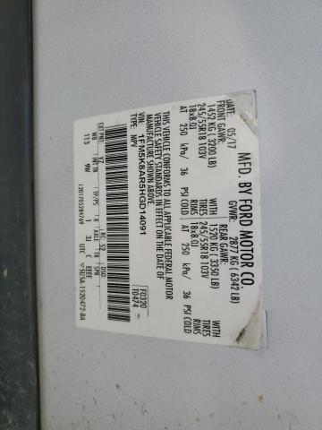 1FM5K8AR5HGD14091 - 2017 FORD EXPLORER POLICE INTERCEPTOR თეთრი ფოტო 13