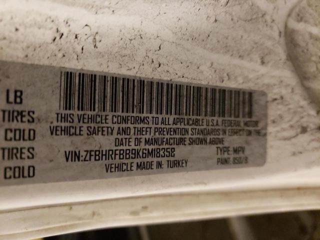 ZFBHRFBB9K6M18358 - 2019 RAM PROMASTER SLT 白色 照片 10