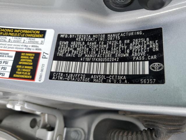 4T1BF1FK9GU502042 - 2016 TOYOTA CAMRY LE SILVER photo 12