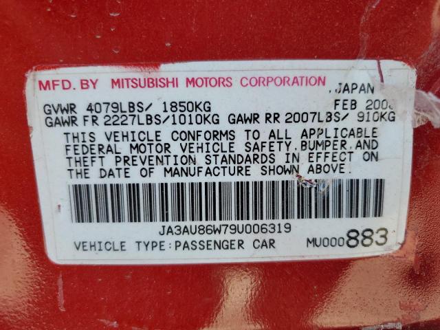 JA3AU86W79U006319 - 2009 MITSUBISHI LANCER GTS RED photo 12