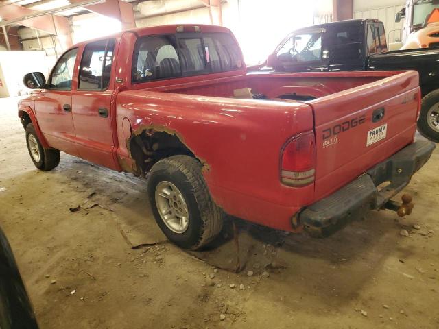 1B7GG2AN4YS769956 - 2000 DODGE DAKOTA QUAD RED photo 2