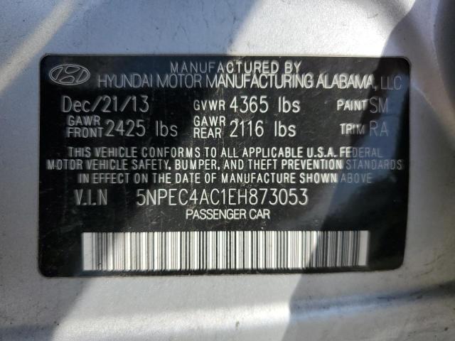 5NPEC4AC1EH873053 - 2014 HYUNDAI SONATA SE SILVER photo 13