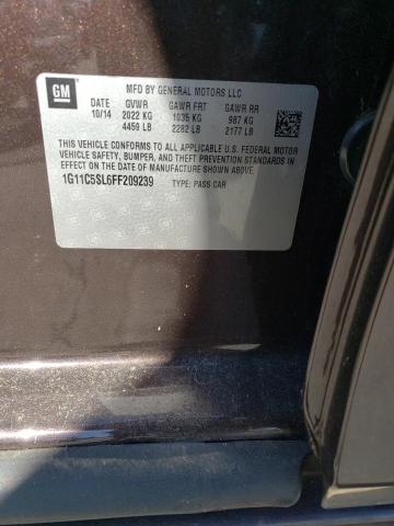 1G11C5SL6FF209239 - 2015 CHEVROLET MALIBU 1LT 棕色 照片 12