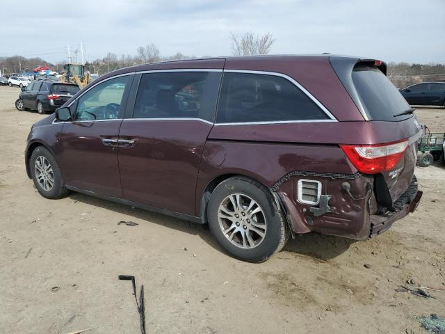 5FNRL5H69BB065387 - 2011 HONDA ODYSSEY EXL MAROON photo 2