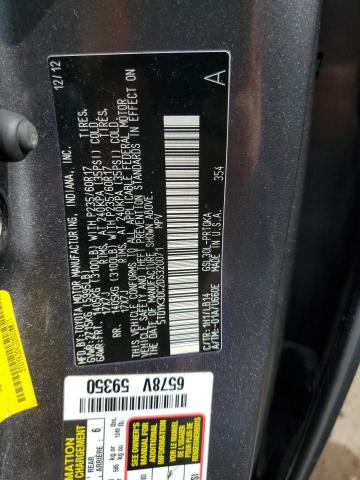 5TDYK3DC2DS320071 - 2013 TOYOTA SIENNA XLE GRAY photo 13